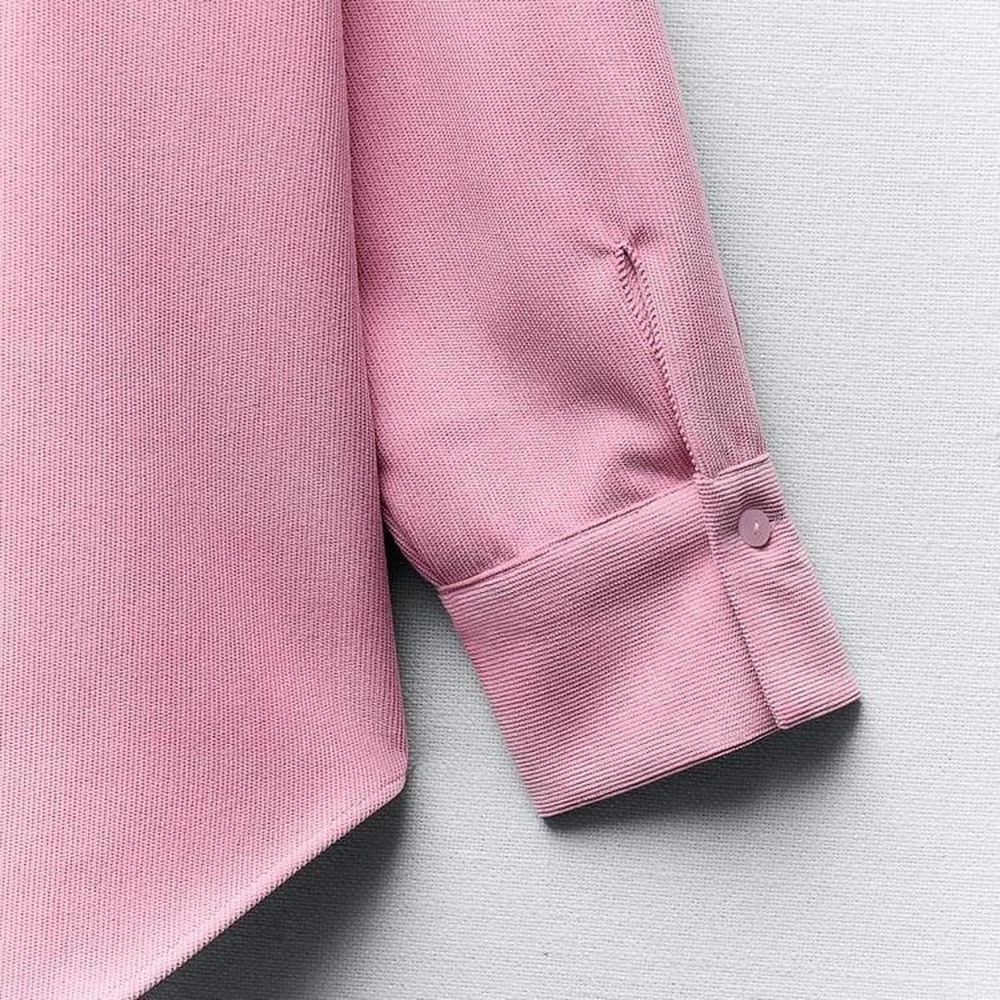 Zara Pink Fine-Waled Corduroy Shirt - Picture 2 of 4